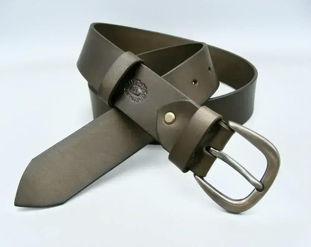 Opasek Brown & Brass, šíře 4cm