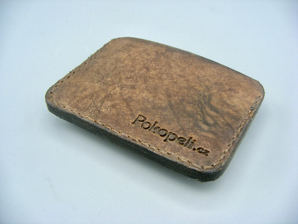 Mini peněženka, patinovaná - ořech