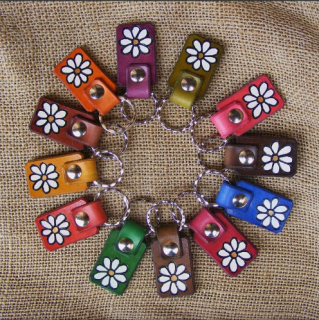 Klíčenka s kopretinou