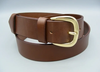 Opasek Koňak, mosazná spona, šíře 4 cm