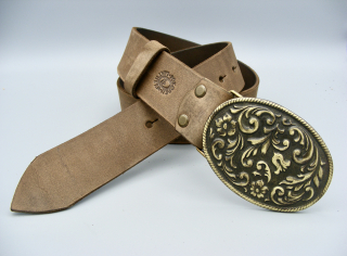 Opasek Floral 2, patinovaný